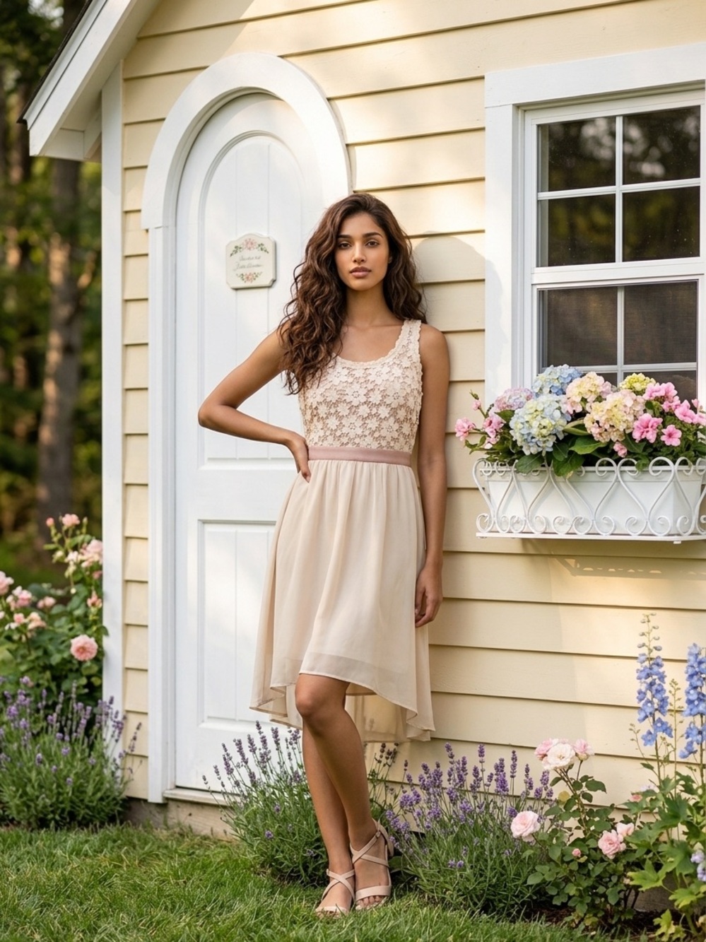 Crochet Cream Lace Top Blush Pink Dress American Eagle